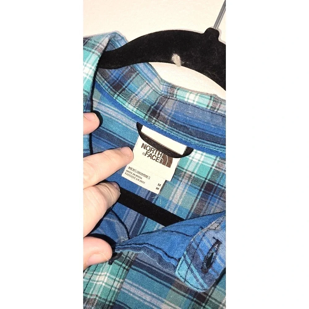 The North Face Loghill Hiking‎ Shirt SS Plaid Check Mens size Medium Outdoor